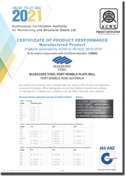 BlueScope Steel ACRS Product Assessment